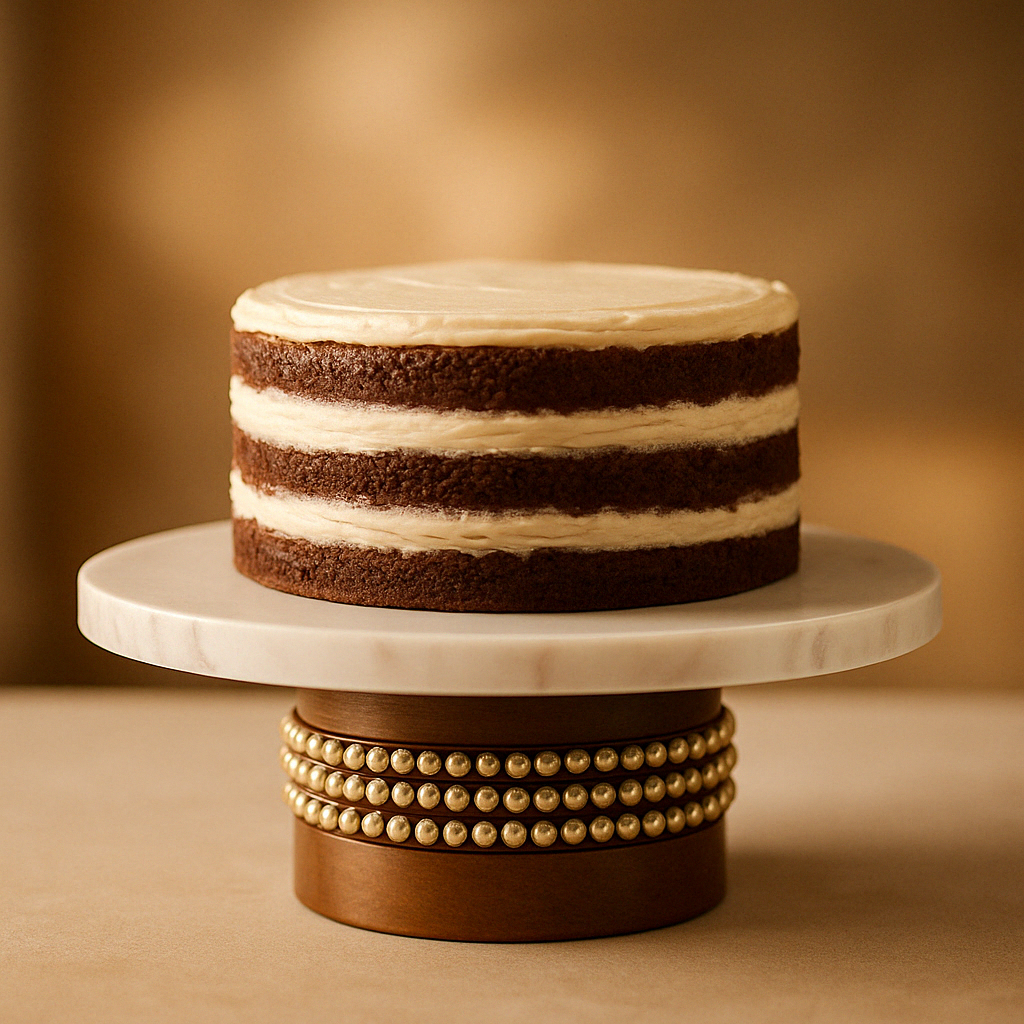 Amara Walnut Base Cake Stand