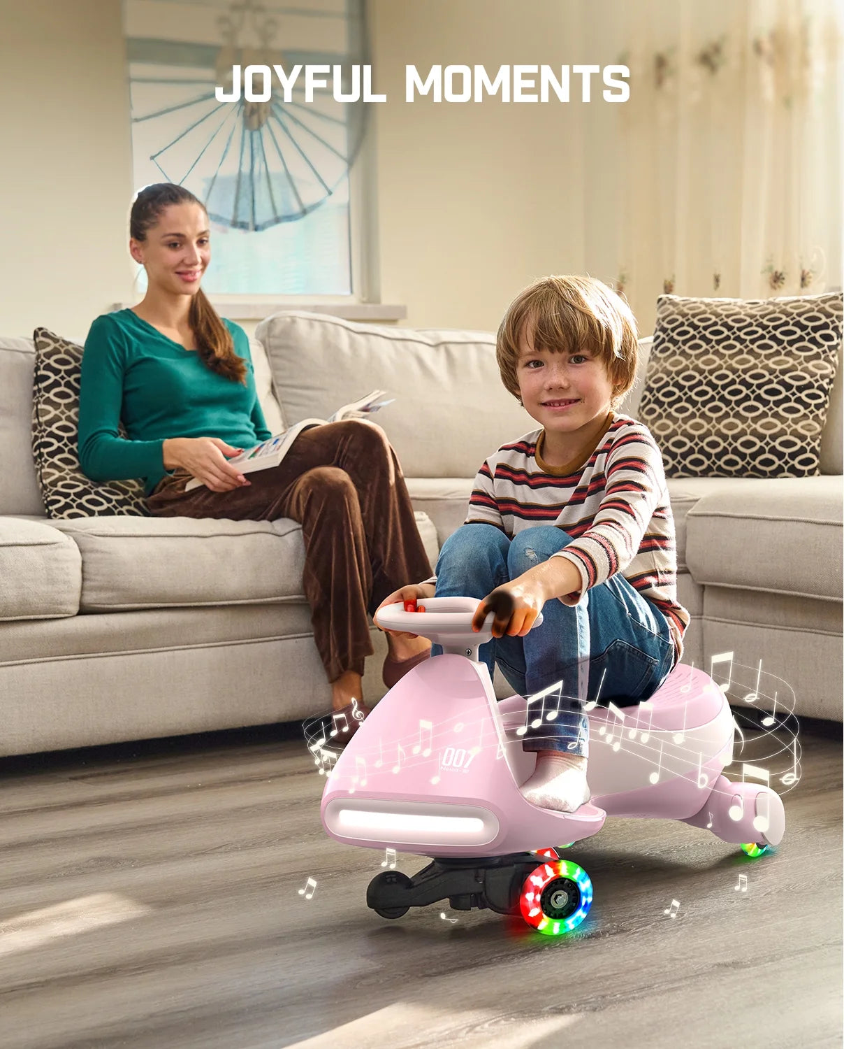 12V Kids Ride-On Wiggle Car – 2-Speed, Bluetooth, Flashing Wheels!