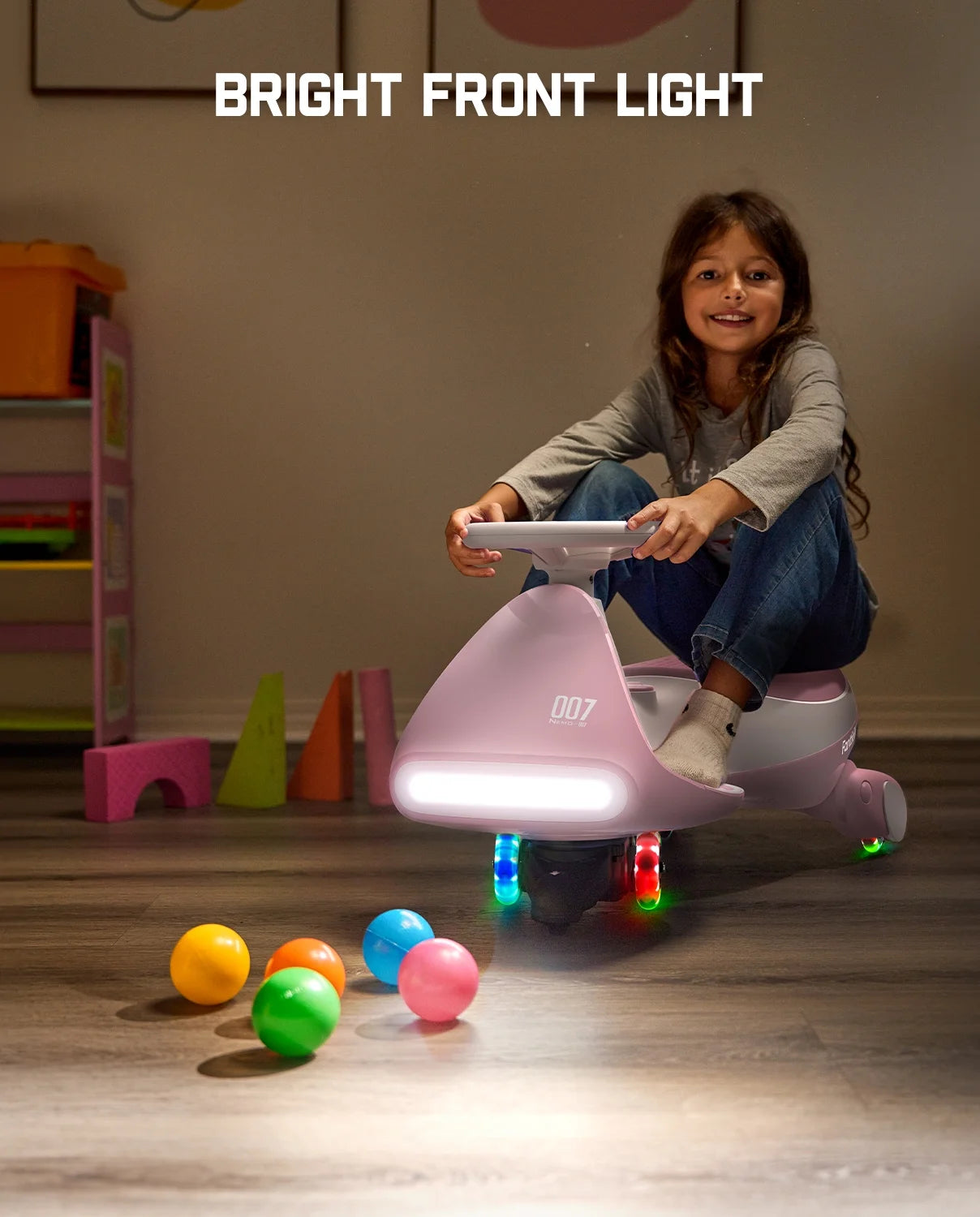 12V Kids Ride-On Wiggle Car – 2-Speed, Bluetooth, Flashing Wheels!