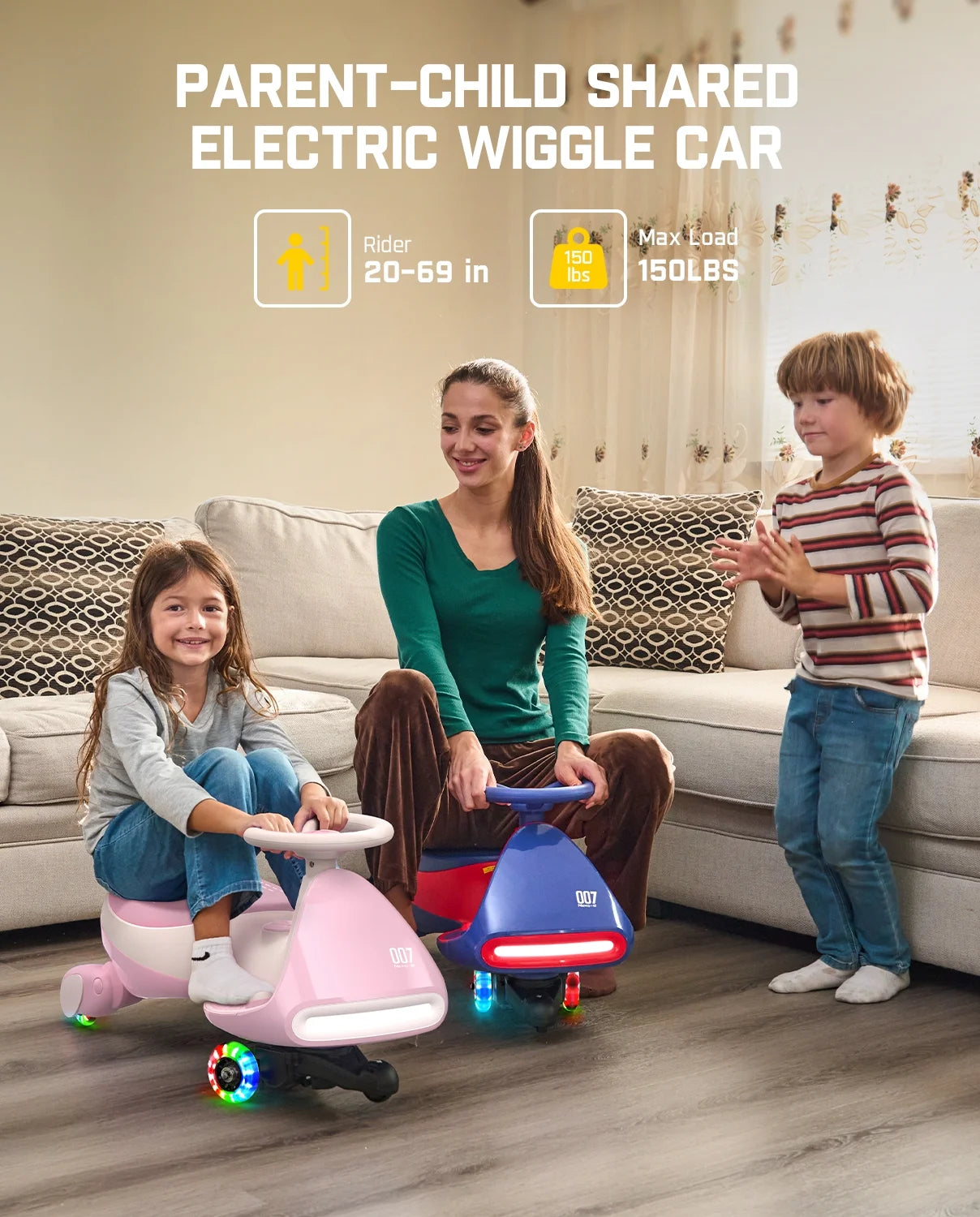 12V Kids Ride-On Wiggle Car – 2-Speed, Bluetooth, Flashing Wheels!